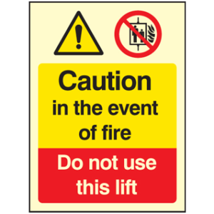 Caution in the event of fire do not use this lift