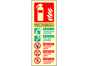 Wet chemical fire extinguisher identification
