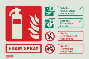 Foam spray extinguisher identification