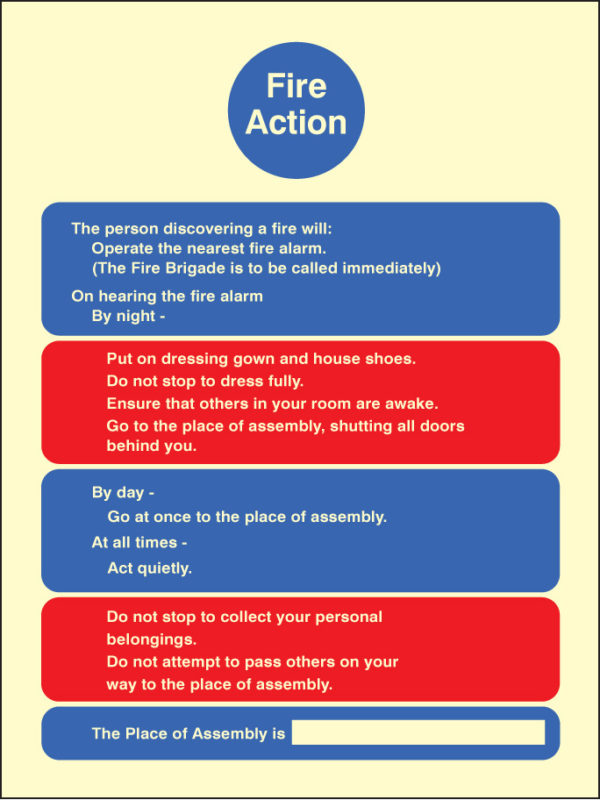 Fire action residential homes & multioccupancy buildings