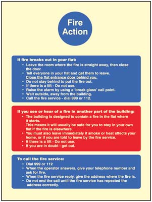 Fire action notice (stay put) for flats