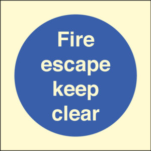 Fire escape keep clear