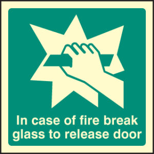 Break glass to release door