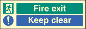 Fire exit keep clear