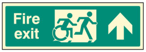 Disabled fire exit arrow up inclusive design