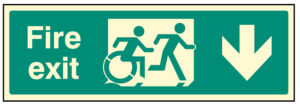 Disabled fire exit arrow down inclusive design