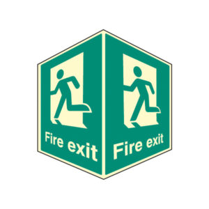 Fire exit projecting sign photoluminescent