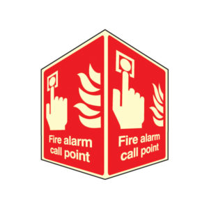 Fire alarm call point projecting sign photoluminescent
