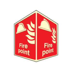 Fire point projecting sign photoluminescent