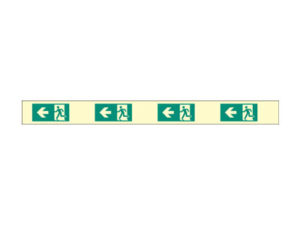 Fire exit left marking strips 900x80mm photoluminescent