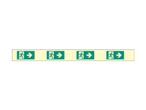 Fire exit right marking strips 900x80mm photoluminescent